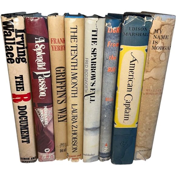 Antique Vintage Hardcover Ornate Books Shelf Home Decor Prop Set Staging 8 Lot - Picture 12 of 16